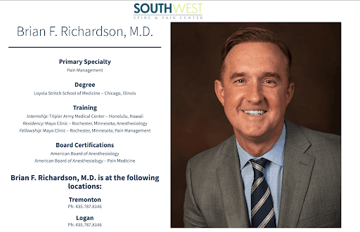 Brian Richardson, MD - Pain Management
